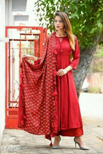 Load image into Gallery viewer, Women&#39;s Solid Anarkali Kurta With Palazzos.
