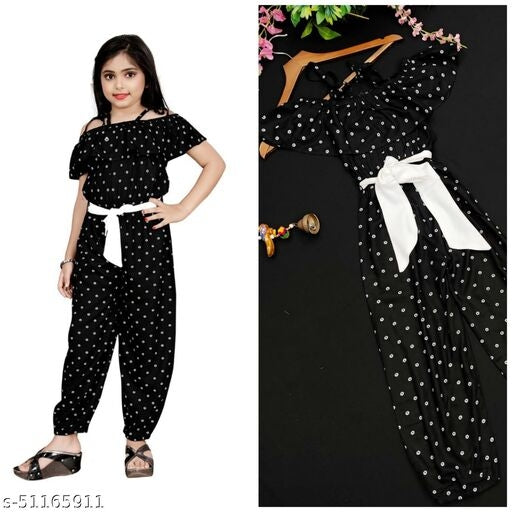 Rayon Bubble Printed Jumpsuit With Separate Belt.