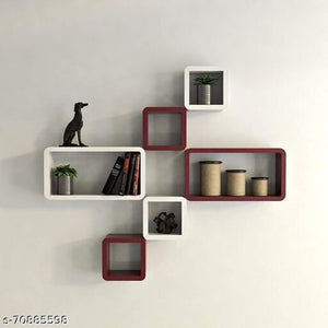 Cube Shape Floating Wall Mounted Shelf Rack