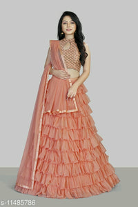 New Stylish Ruffle Lehenga Choli.