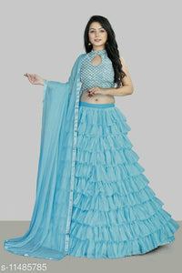 New Stylish Ruffle Lehenga Choli.