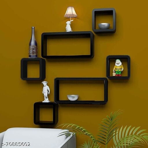 Cube Shape Floating Wall Mounted Shelf Rack