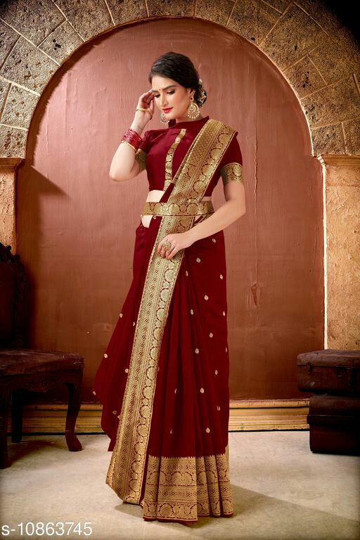 Banarasi Silk Sarees With Belt.