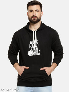 Men's Fleece Solid Hooded Sweatshirt