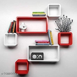 Cube Shape Floating Wall Mounted Shelf Rack