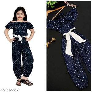 Rayon Bubble Printed Jumpsuit With Separate Belt.