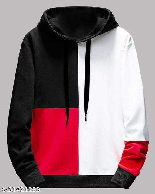 Men's Fleece Solid Hooded Sweatshirt