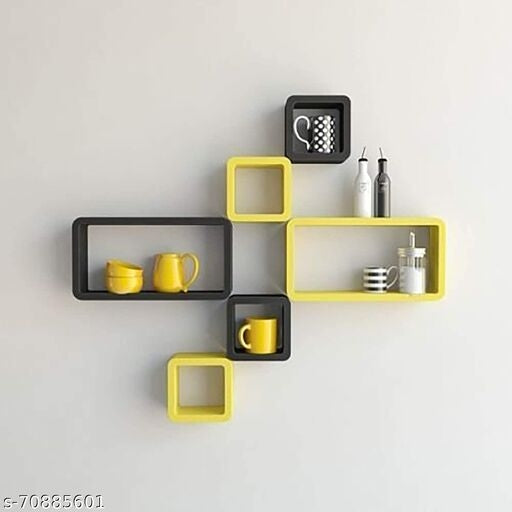 Cube Shape Floating Wall Mounted Shelf Rack