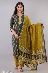 Stunning Kurta Dupatta And Bottom Set