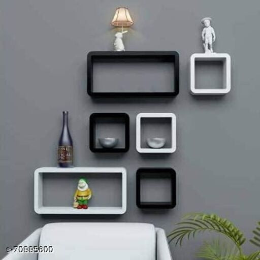 Cube Shape Floating Wall Mounted Shelf Rack