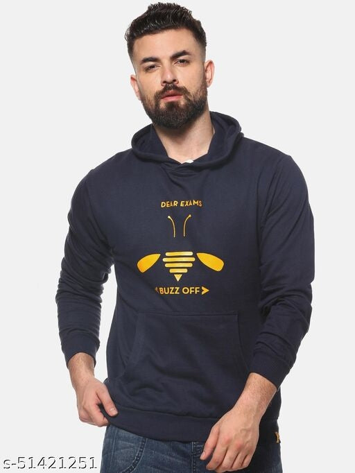 Men's Fleece Solid Hooded Sweatshirt